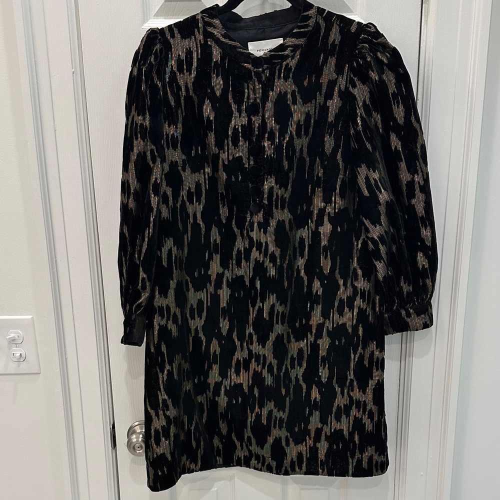 Metallic Velvet Burnout Shift Dress